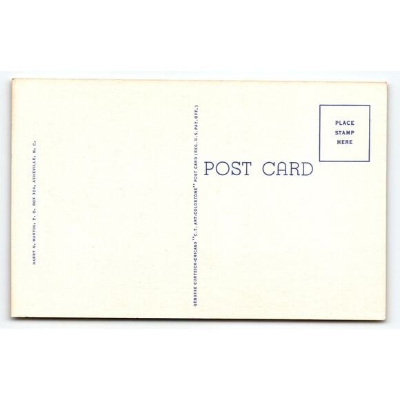 Vintage Linen Postcard Picturesque Highway & Mountain Waterfall NC - Picture 2 of 2